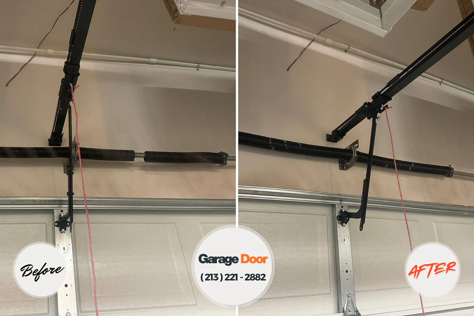 Before and after: garage door repair Victory Gardens, NJ